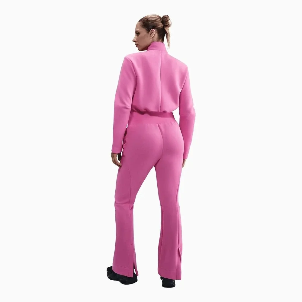 Womens Sz M Nike Nike Sportswear Tech Fleece Jumpsuit Flared Leg Pink HV4095-675